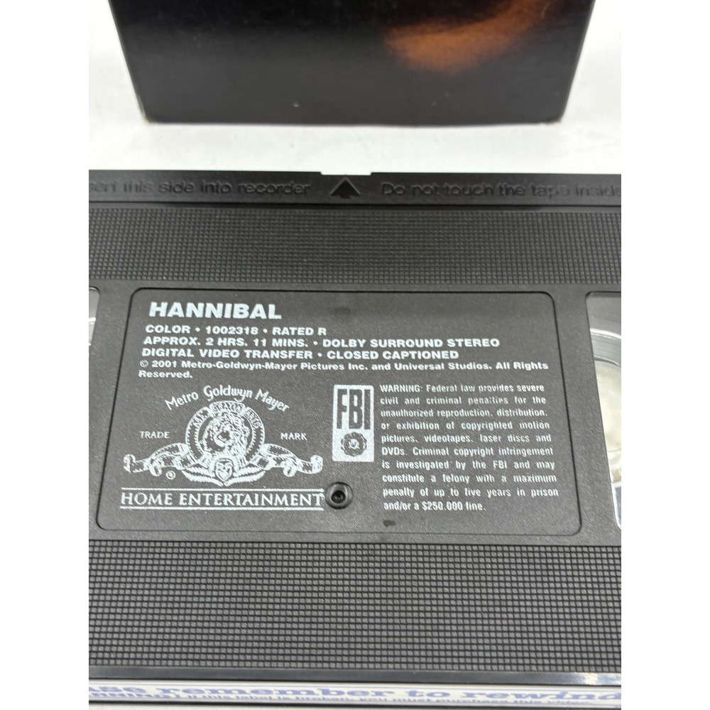 Hannibal VHS 2001 Movie Anthony Hopkins Ridley Scott Blockbuster Video Tape - Picture 4 of 4